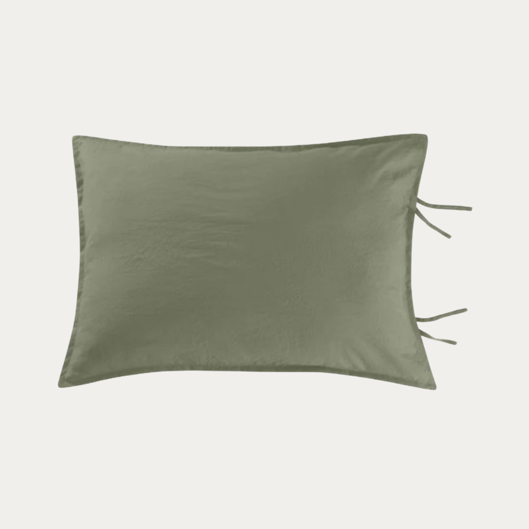Funda de Almohada Stone-wash con atados