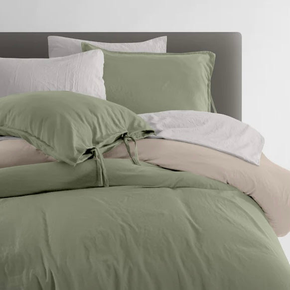 Set de Funda de Duvet Microfibra Stone-wash Doble-vista