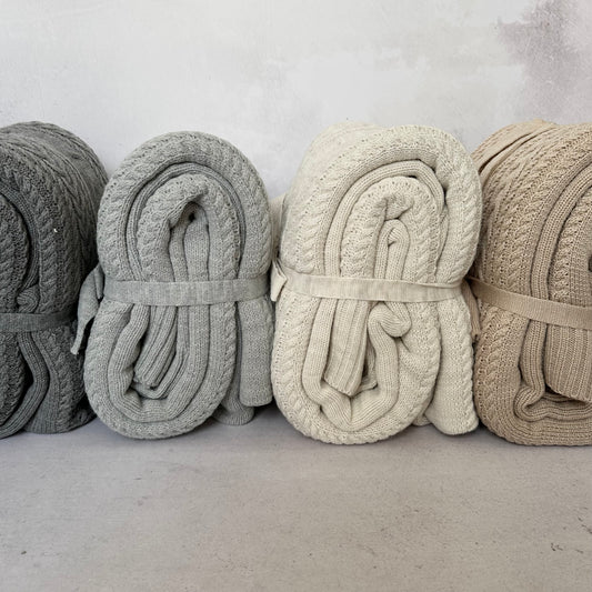 Frazada tejida trenza XL