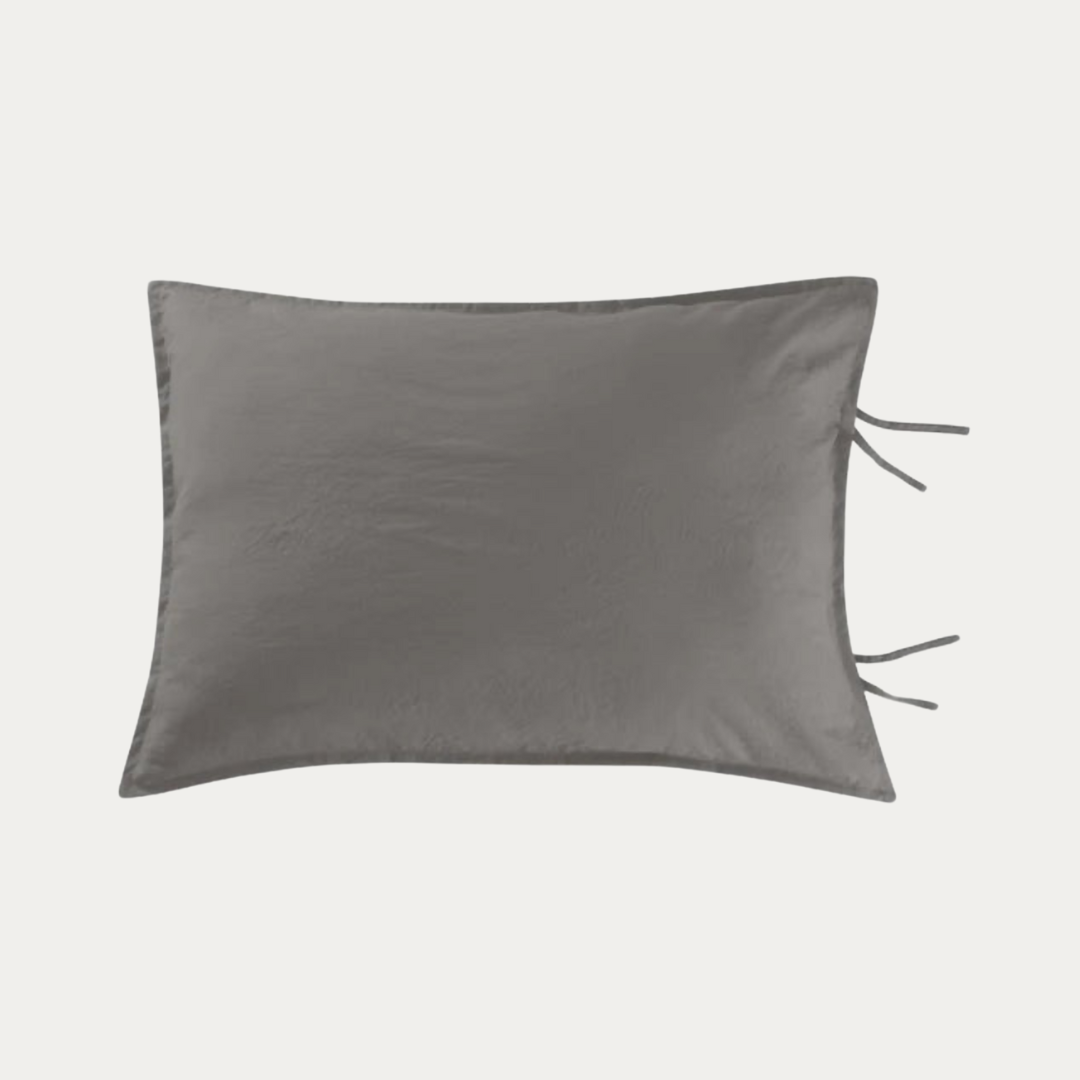 Funda de Almohada Stone-wash con atados