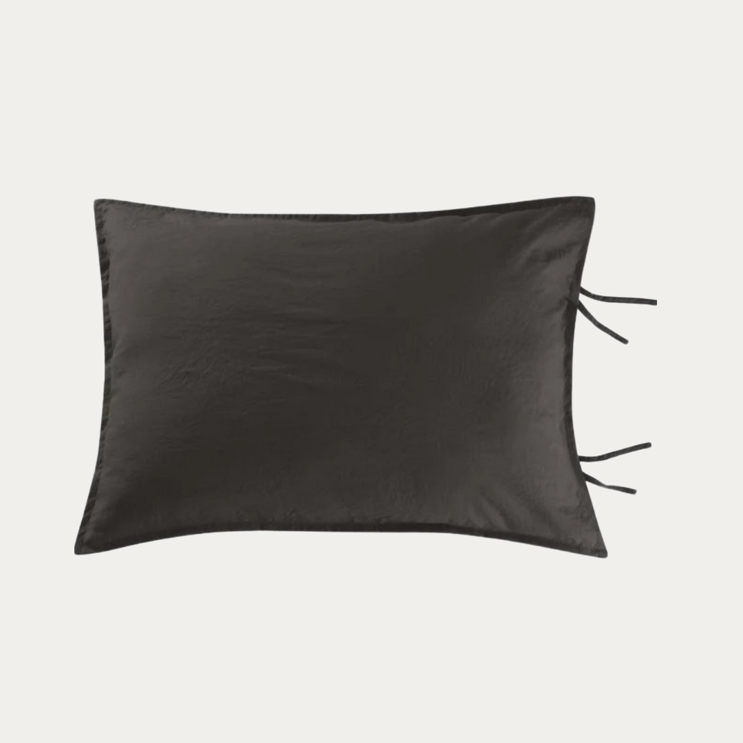 Funda de Almohada Stone-wash con atados