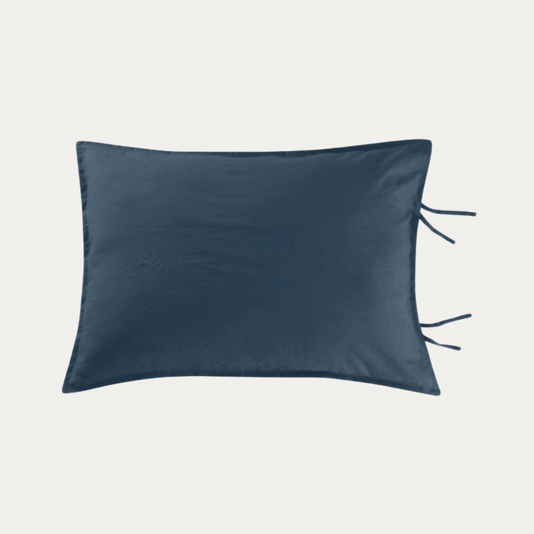 Funda de Almohada Stone-wash con atados