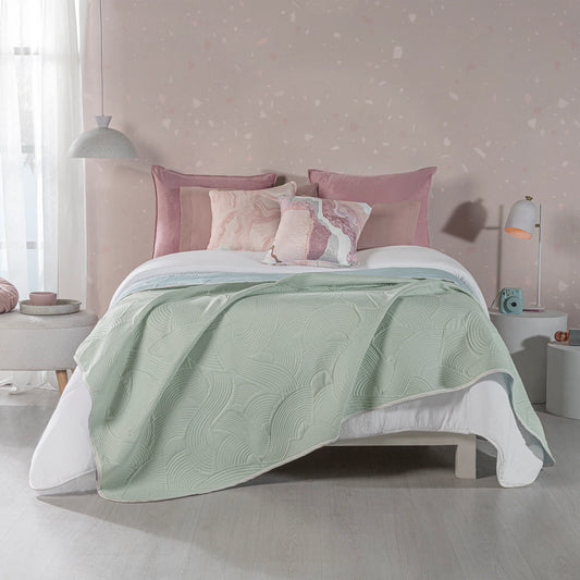 Quilt Mint/Lt. Blue doble-vista