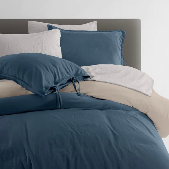 Set de Funda de Duvet Microfibra Stone-wash Doble-vista
