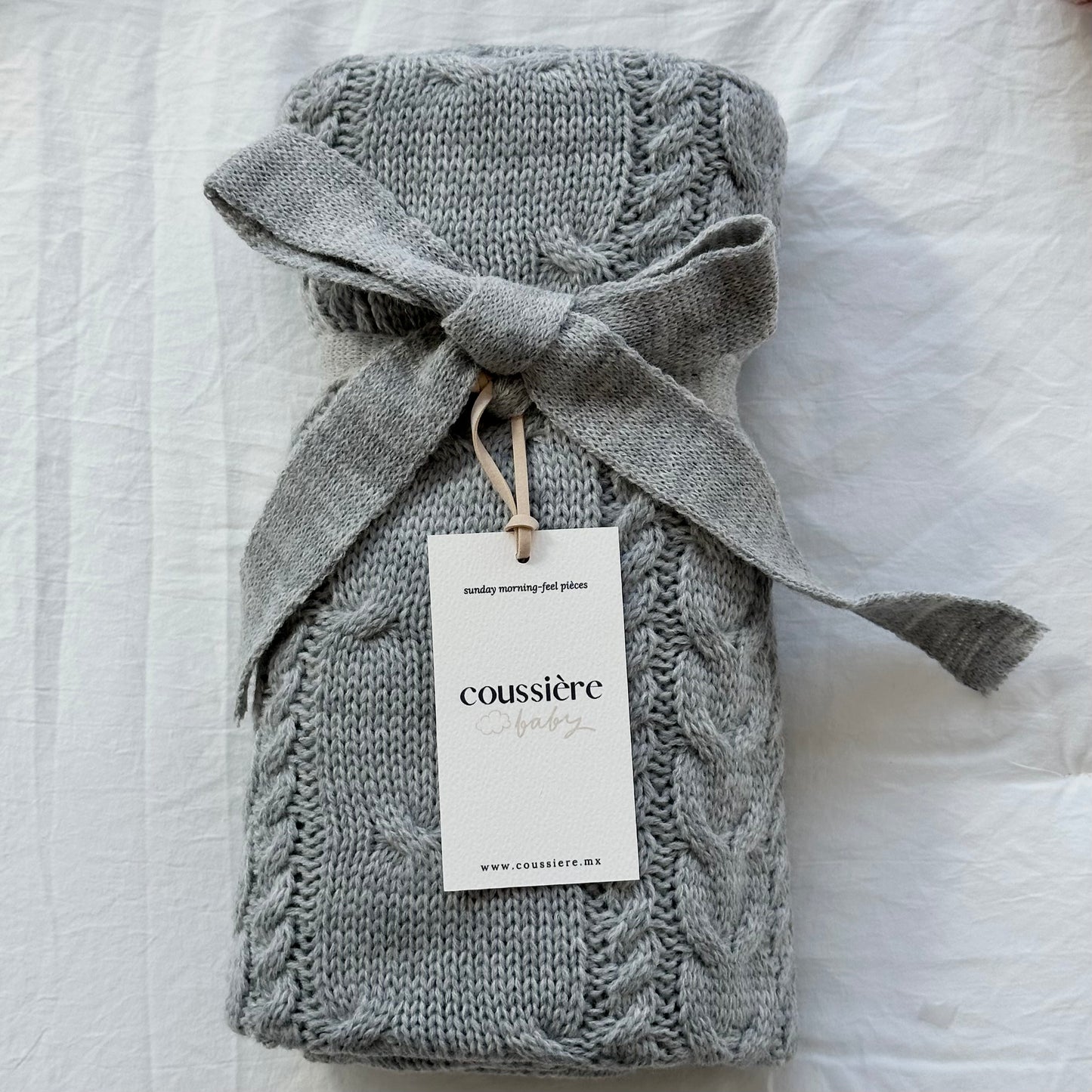 Frazada Baby tejida trenza