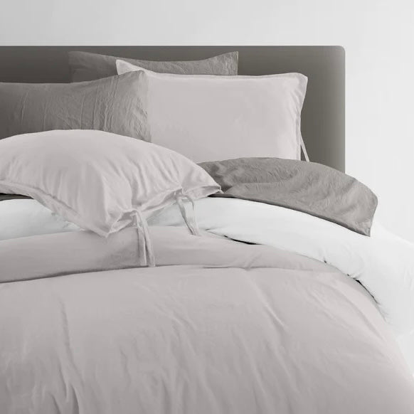 Set de Funda de Duvet Microfibra Stone-wash Doble-vista