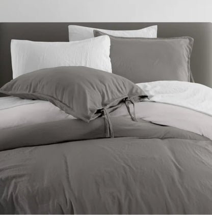 Set de Funda de Duvet Microfibra Stone-wash Doble-vista