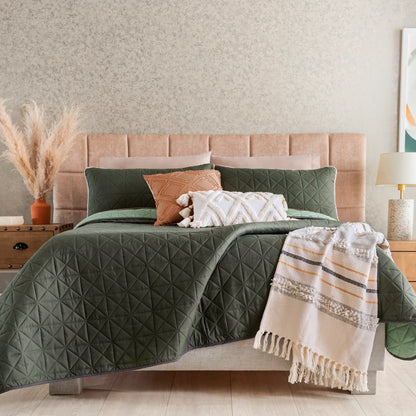 Quilt Olivo/Sage doble-vista