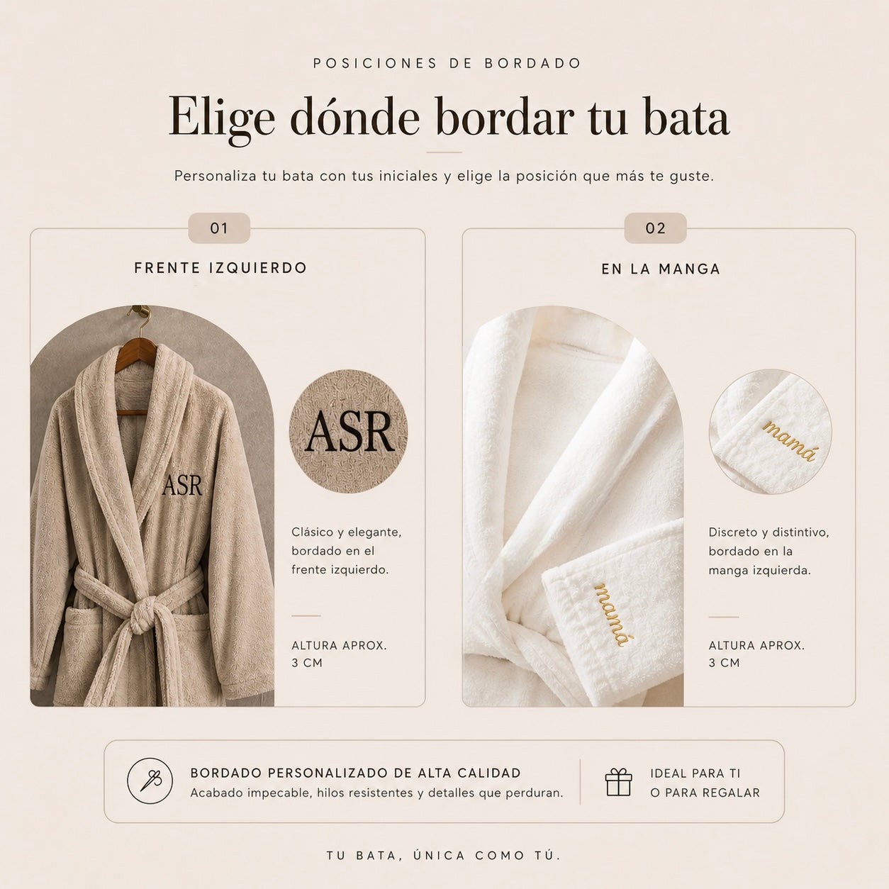 Bata Waffle + Bordado