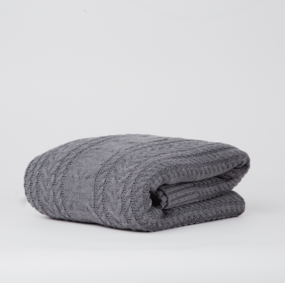 Frazada tejida trenza - Bordada