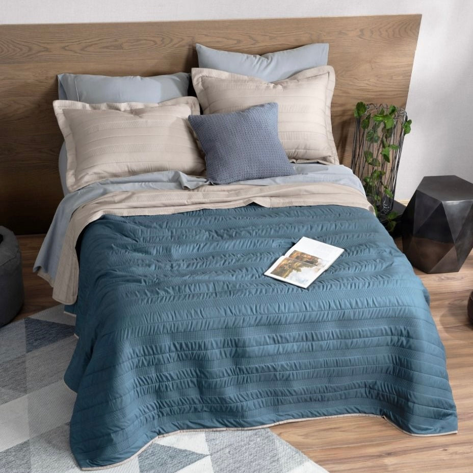 Quilt Crème/Bleu 3 pz.