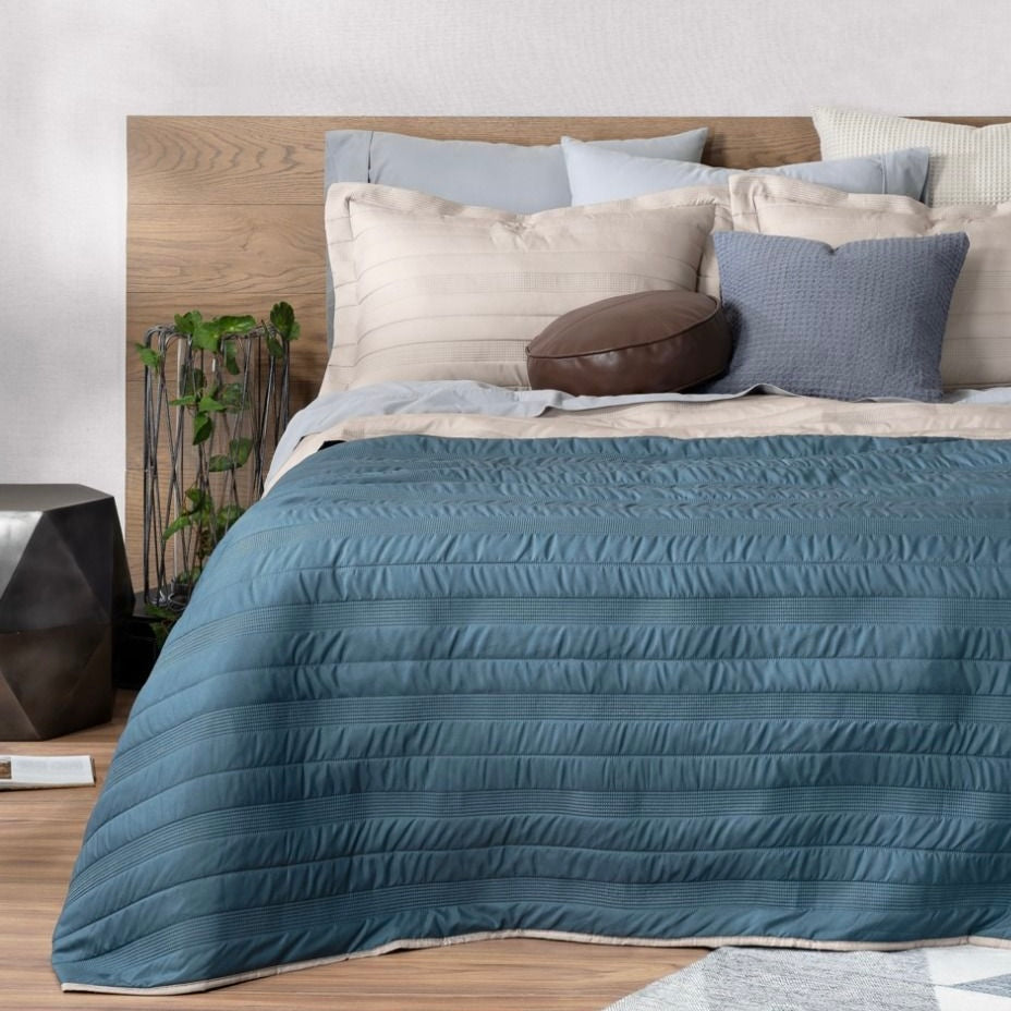 Quilt Crème/Bleu 3 pz.