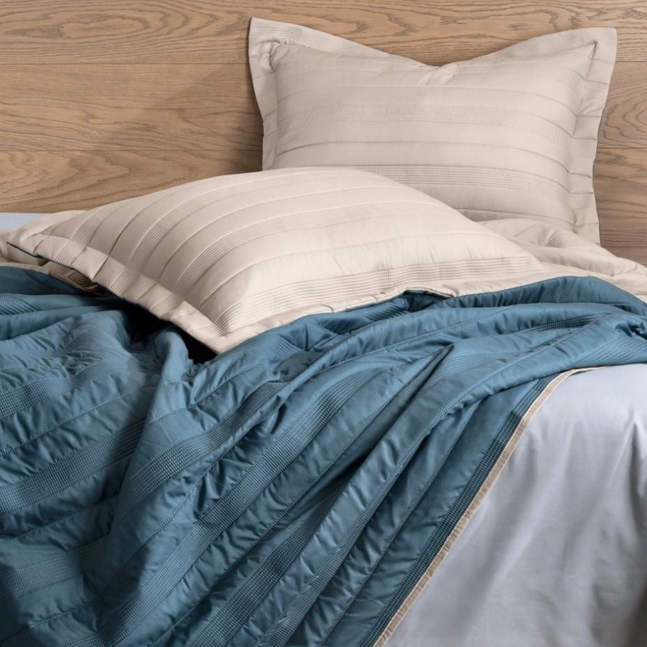 Quilt Crème/Bleu 3 pz.