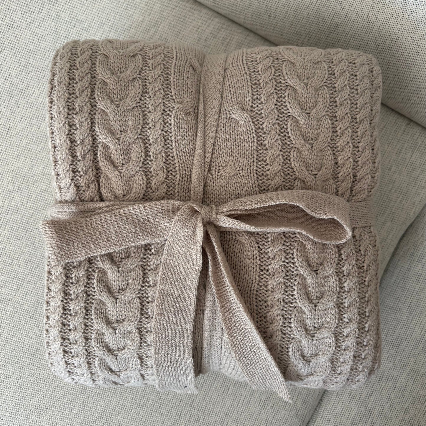 Frazada tejida trenza - Bordada