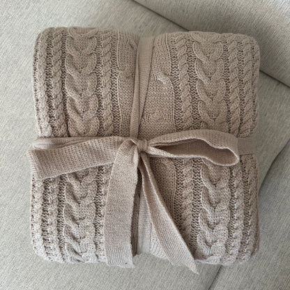 Frazada tejida trenza - Bordada