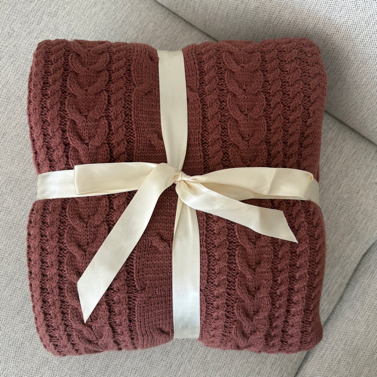 Frazada tejida trenza - Bordada