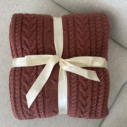 Frazada tejida trenza - Bordada