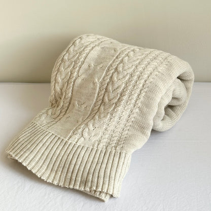 Frazada tejida trenza - Bordada
