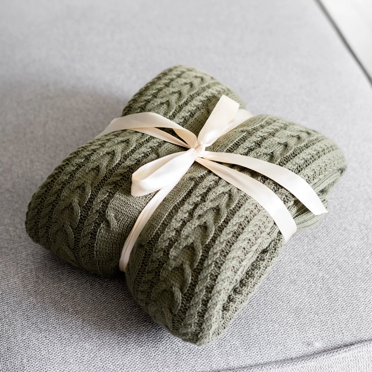 Frazada tejida trenza - Bordada