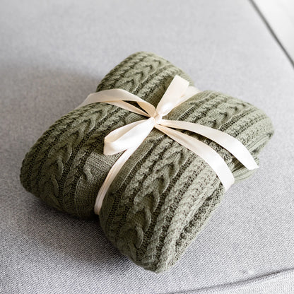 Frazada tejida trenza - Bordada