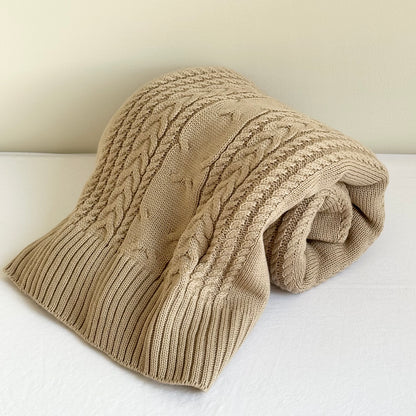 Frazada tejida trenza - Bordada