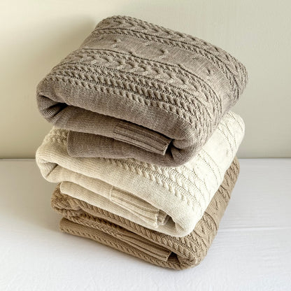 Frazada tejida trenza - Bordada