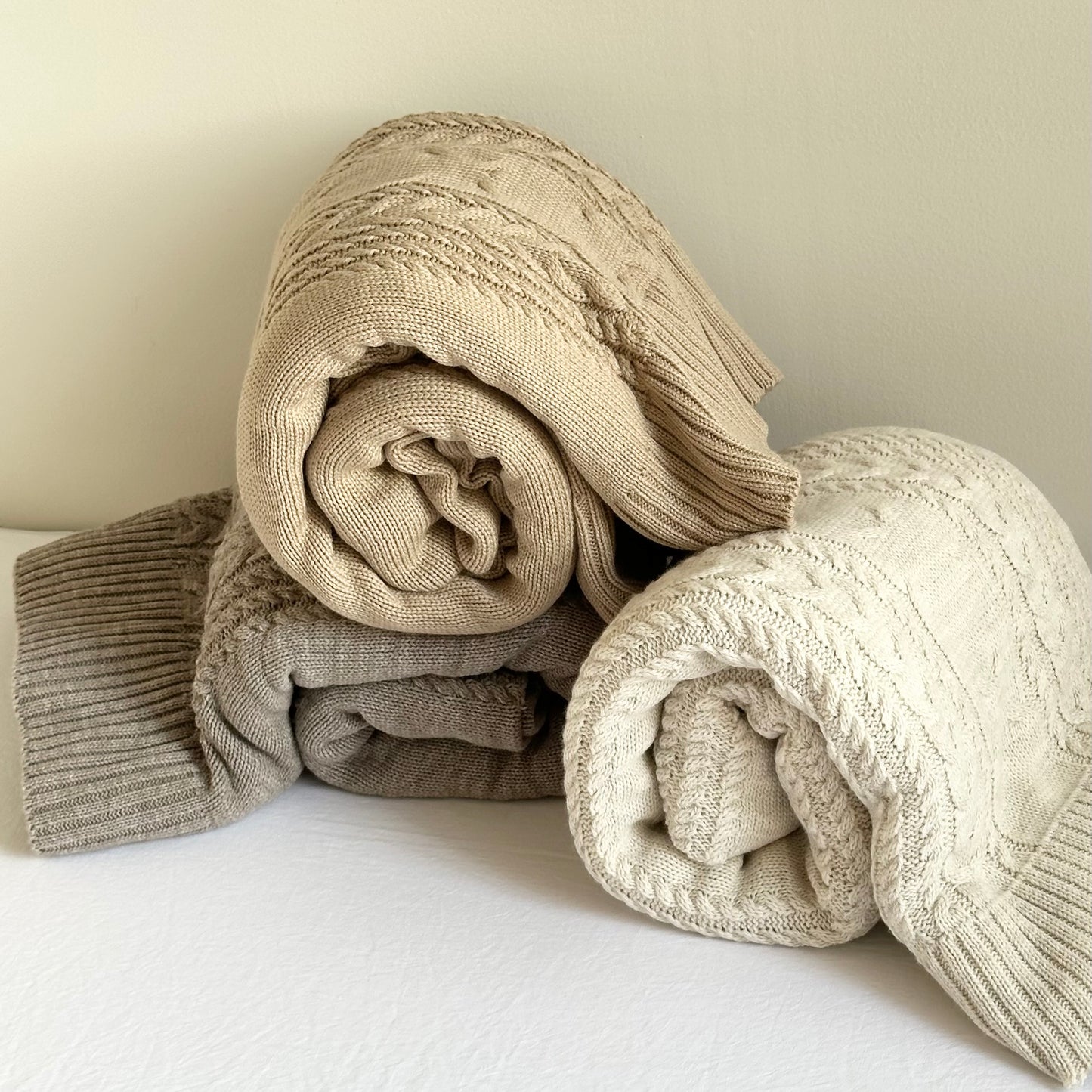 Frazada tejida trenza - Bordada