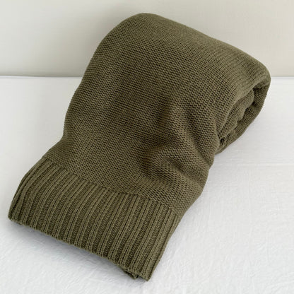 Frazada tejida lisa - Bordada