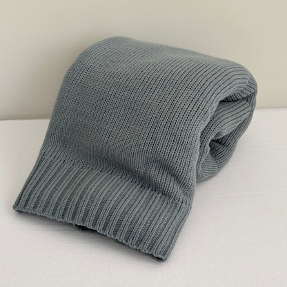 Frazada tejida lisa - Bordada