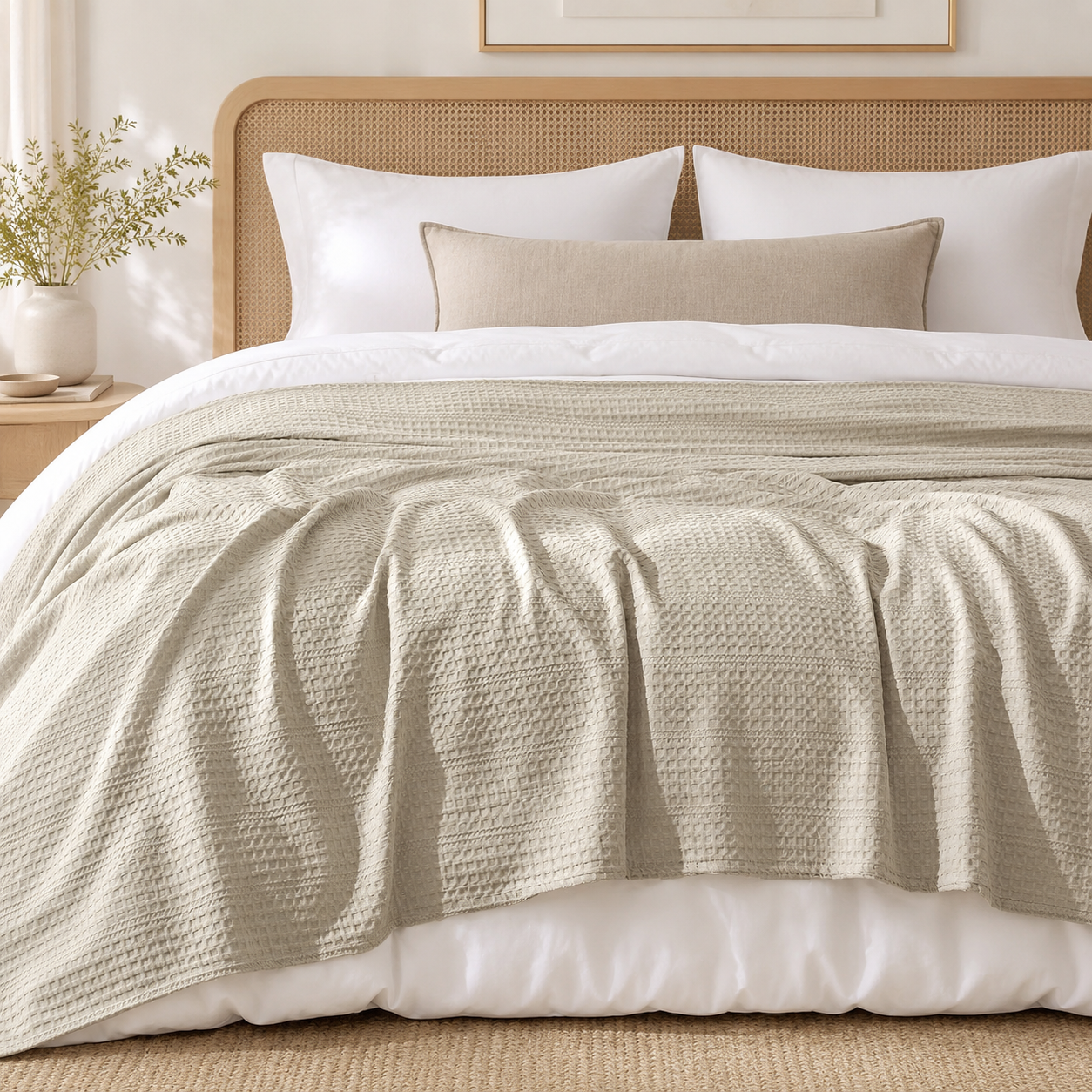 Bed Blanket Cocoon Waffle Algodón
