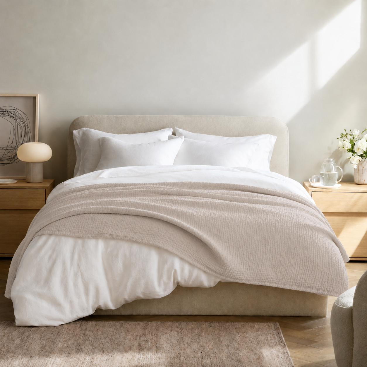 Bed Blanket Basique Muselina de Algodón